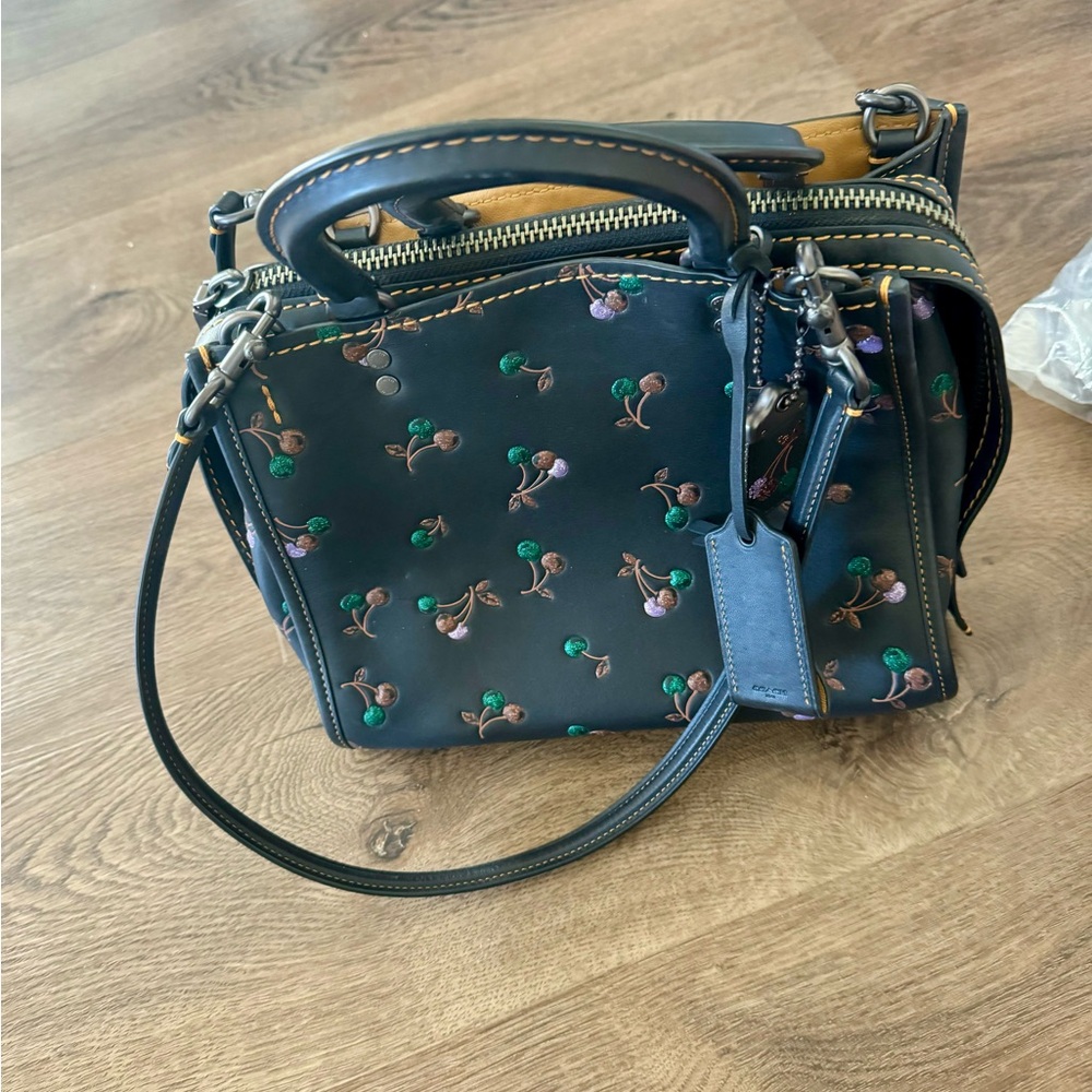 Coach 1941 Women's Cherry Print Rogue Shoulder Bag - Black